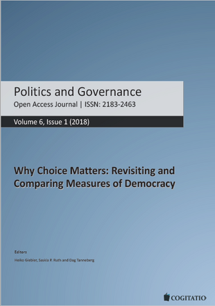 Publication: Lauth, Hans-Joachim and Oliver Schlenkrich. 2018. Making Trade-Offs Visible: Theoretical and Methodological Considerations about the Relationship between Dimensions and Institutions of Democracy and Empirical Findings. Politics and Governance 6 (1): 78–91.